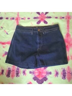 LOFT Welt Pocket Denim Shorts in Refined Dark Indigo Wash Size 27/4